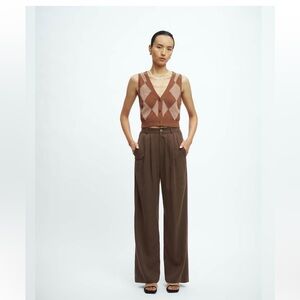 Reformation Mason Brown Wide-Leg Trousers - 4